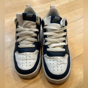 Nike Court Borough Low in deep blue and white. Very gently used.